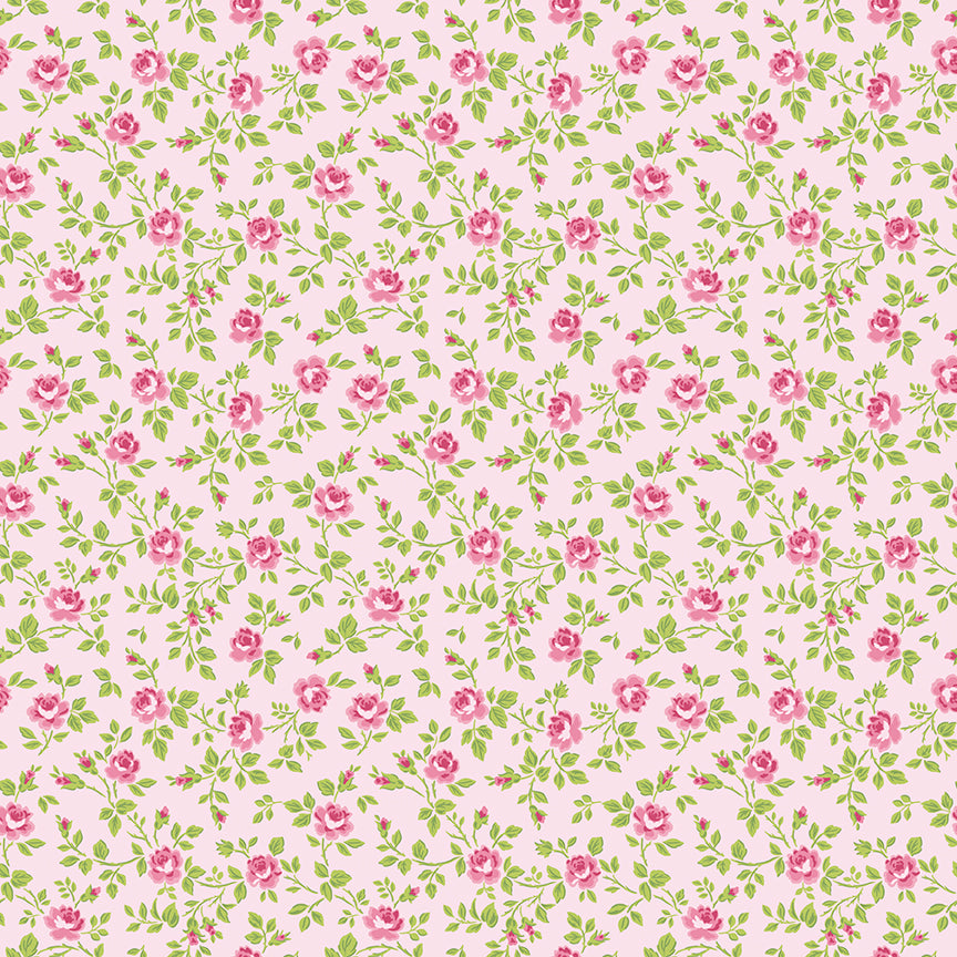 Hydrangeas in the Garden Tossed Floral Pink