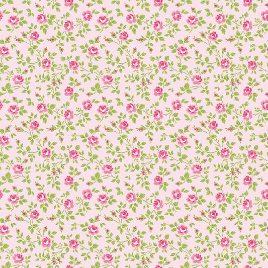 Hydrangeas in the Garden Tossed Floral Pink