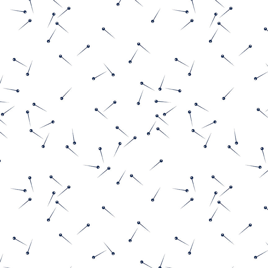 Pin Drop on White Navy
