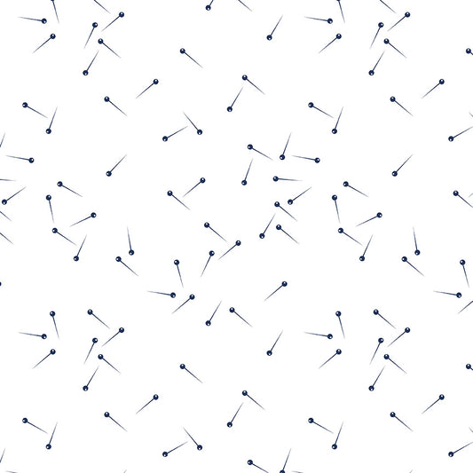 Pin Drop on White Navy