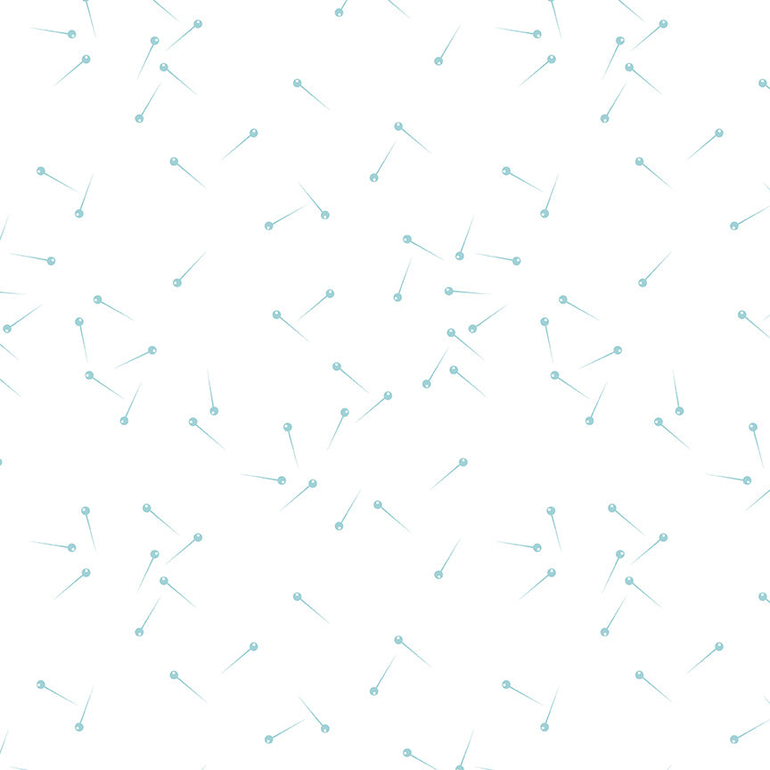 Pin Drop on White Aqua