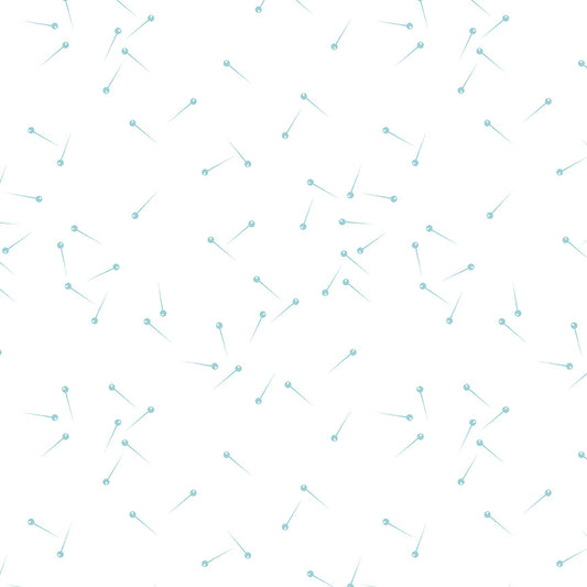 Pin Drop on White Aqua