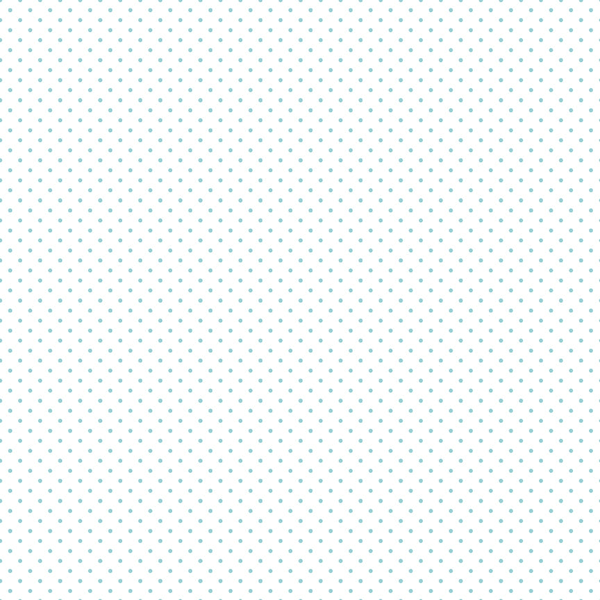 Swiss Dot Aqua on White