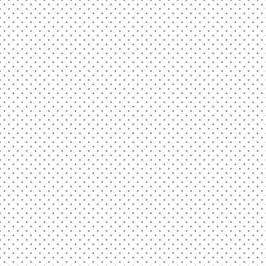 Swiss Dot Gray on White