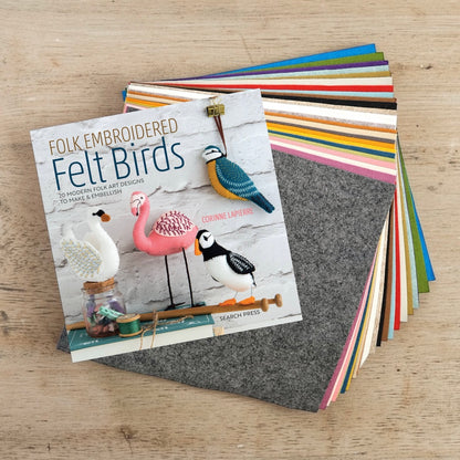 Embroidered Birds Book & Felt Bundle