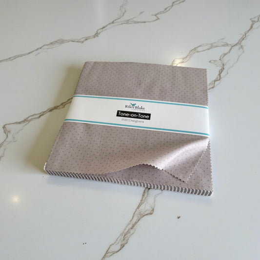 Gray on Gray Swiss Dot 10" Stacker