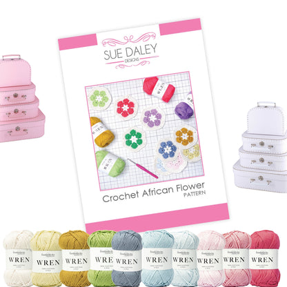 Crochet African Flowers Suitcase Bundle