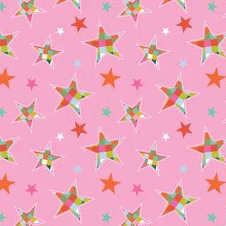 Deck the Halls Tossed Stars Pink