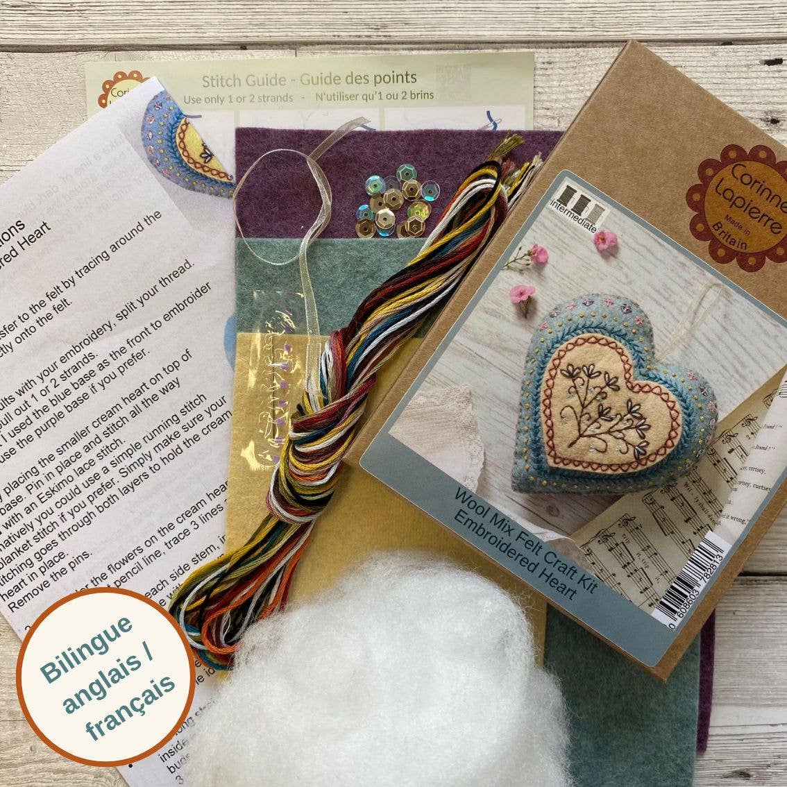 Embroidered Heart Felt Craft Kit *PREORDER*