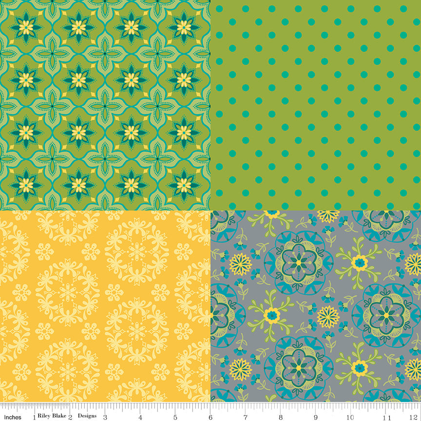 Wildflower Boutique FQ Panel Green