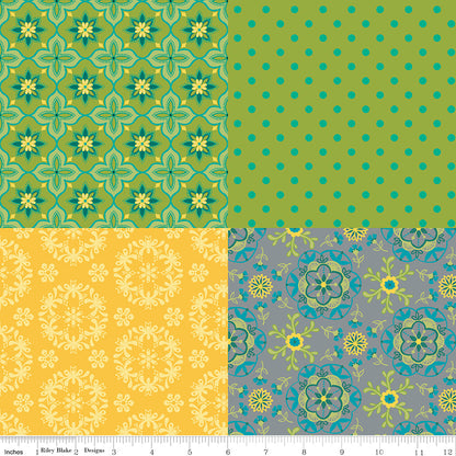 Wildflower Boutique FQ Panel Green