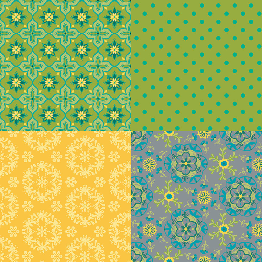 Wildflower Boutique FQ Panel Green