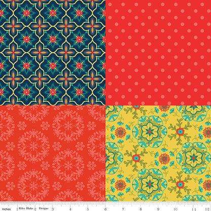 Wildflower Boutique FQ Panel Red