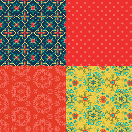 Wildflower Boutique FQ Panel Red