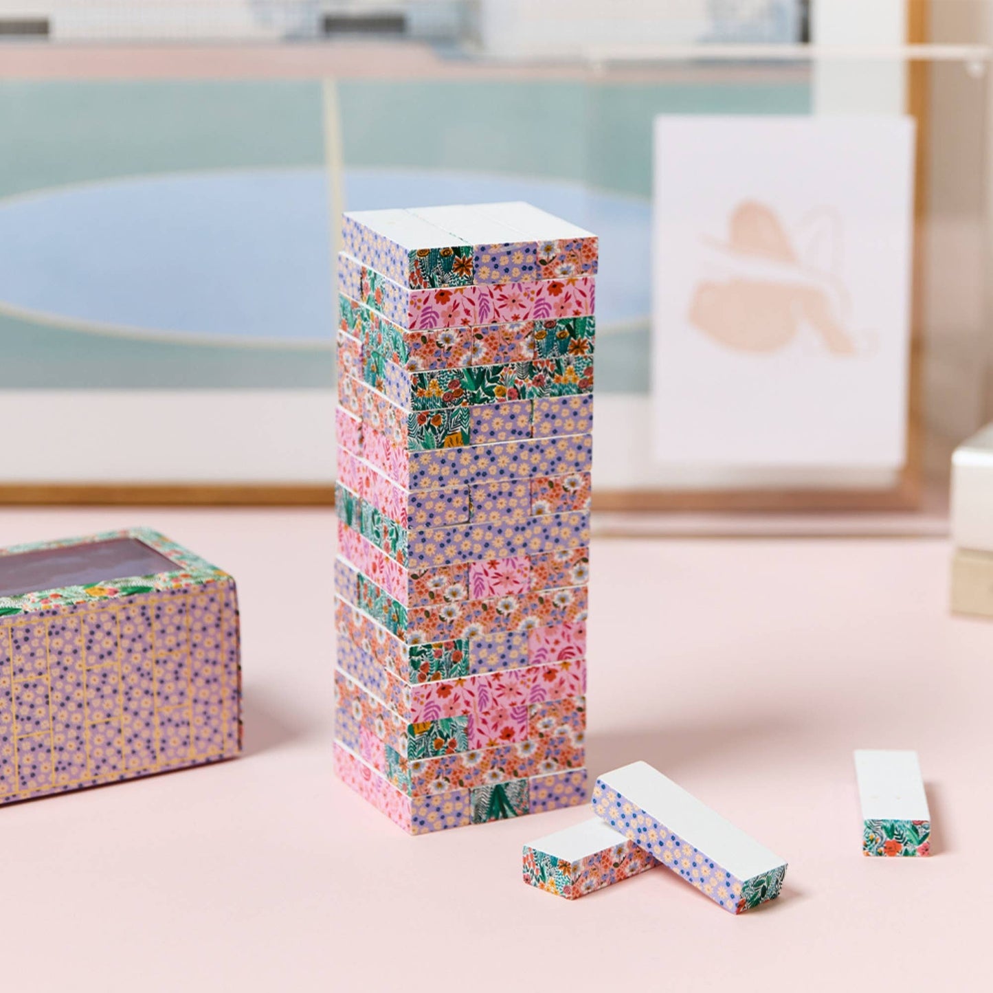Floral Tumbling Tower Game