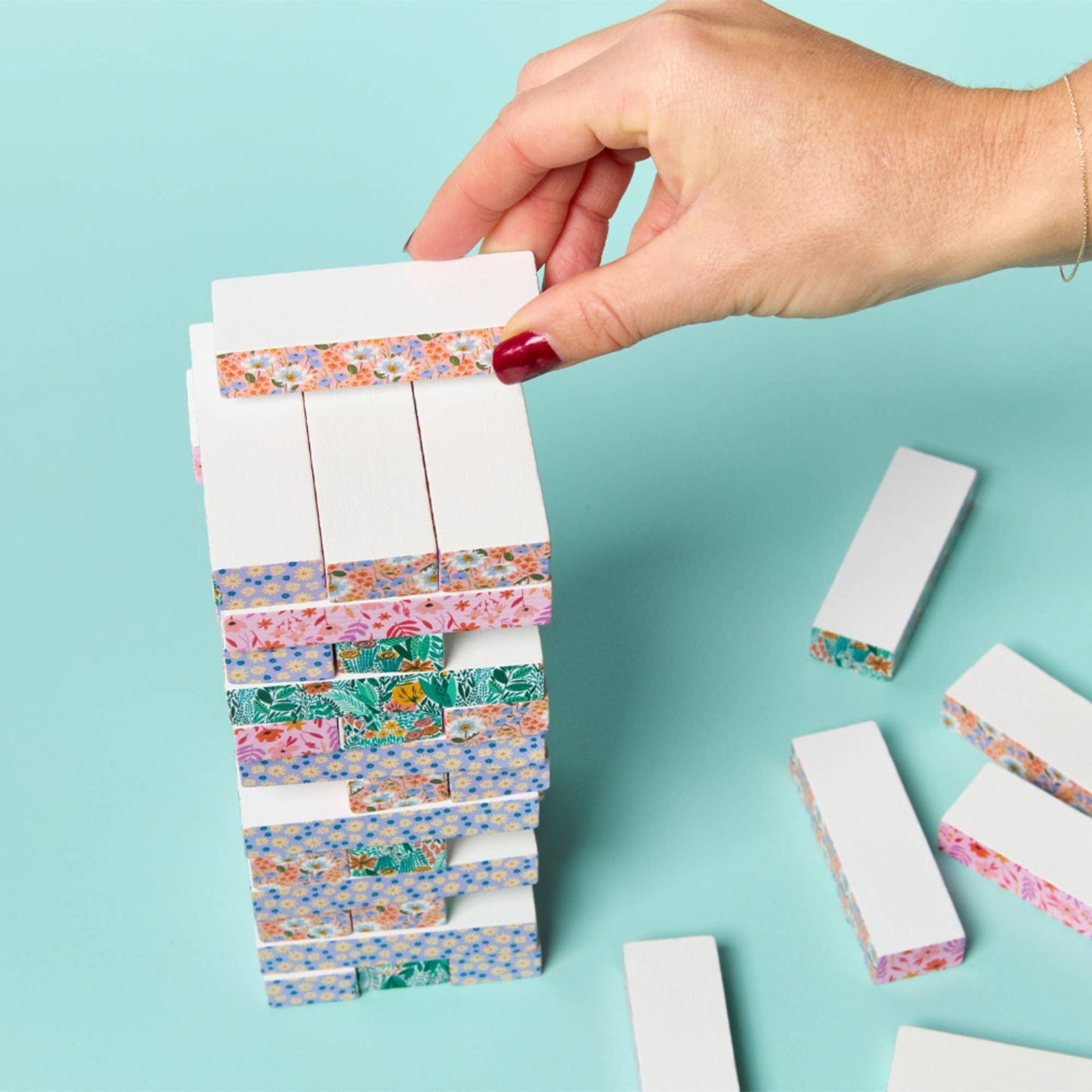 Floral Tumbling Tower Game