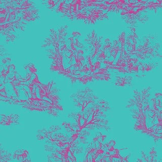 Miscellany Toile Aqua/Pink