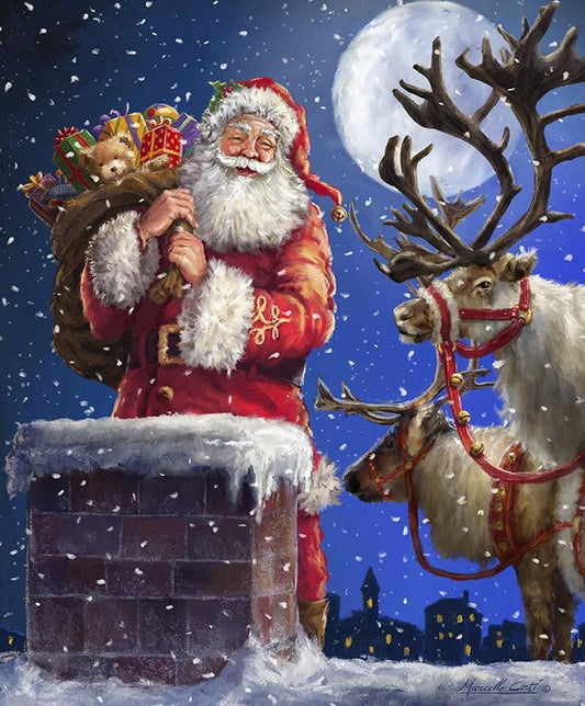 Christmas Time is Here Up on the Housetop Panel