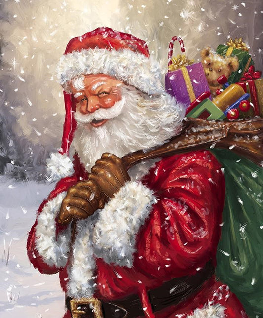 Christmas Time is Here Jolly Old St Nick Panel