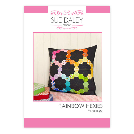 Rainbow Hexies Cushion Pattern