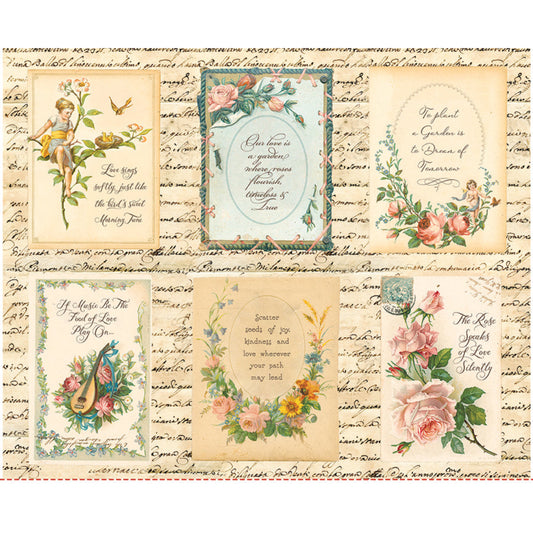 Rose & Violets Bouquet Des Fleurs Rose Garden Panel