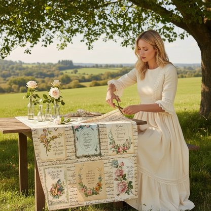 Rose & Violets Bouquet Des Fleurs Rose Garden Panel