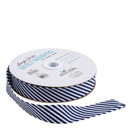 Single Fold Quilt Binding 1/8" Stripe | Navy