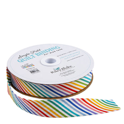 Single Fold Quilt Binding 1/8" Stripe | Rainbow