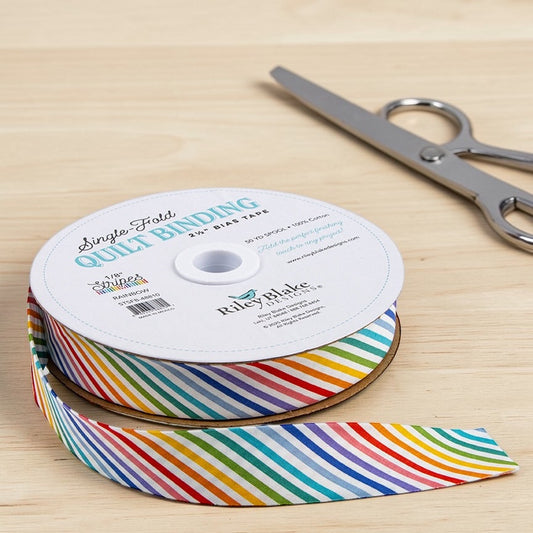 Single Fold Quilt Binding 1/8" Stripe | Rainbow