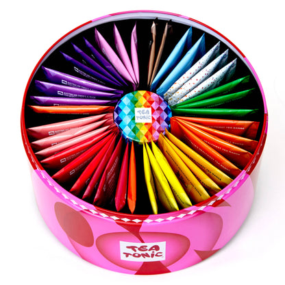 Tea Tonic | Energising Selection Tin | 40 Tea Bags Tea + Red Sugar Hearts