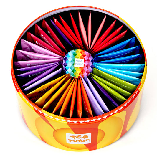 Tea Tonic | Fruity Selection Tin | 40 Tea Bags + Mini Gold Sugar Tin