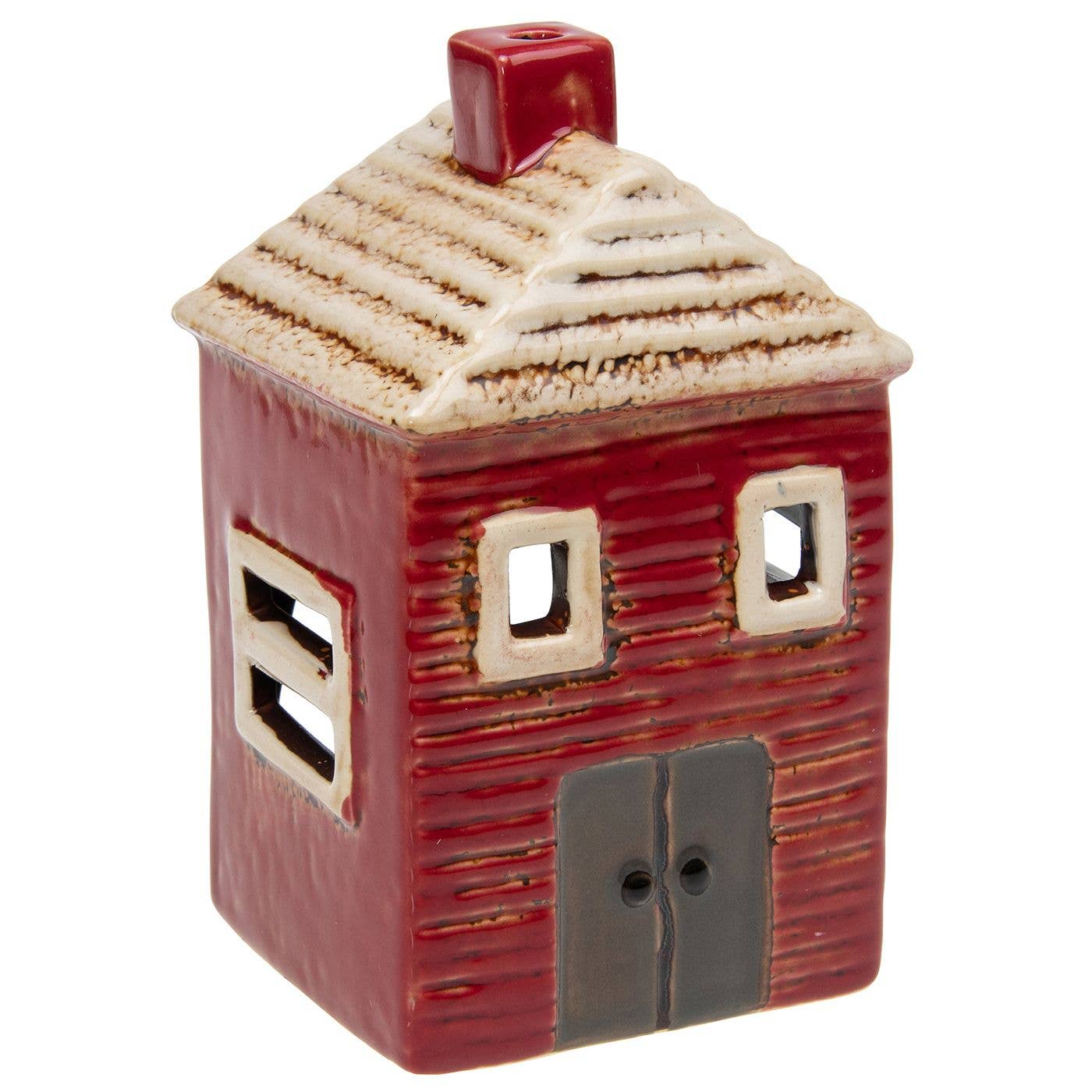 Village Pottery | Tall House Mini Tea light | Red