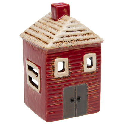 Village Pottery | Tall House Mini Tea light | Red