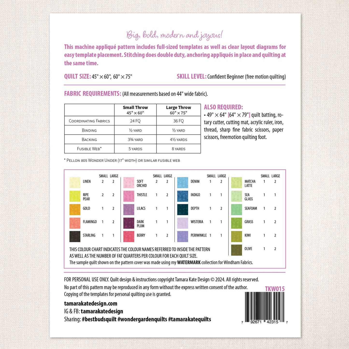 Best Buds Solids Quilt Kit