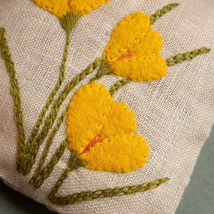 Linen Lavender Bags Embroidery Kit | Spring Garden
