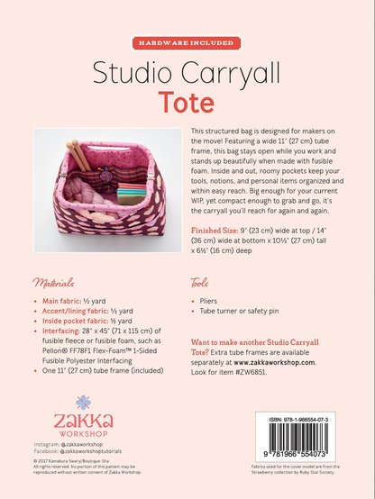 Studio Carryall Tote Pattern & Hardware