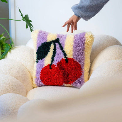 Cherry Ripe | Stripes | Latch Hook Cushion Kit