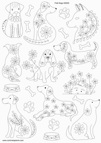 Stick and Stitch Embroidery | Folk Dogs