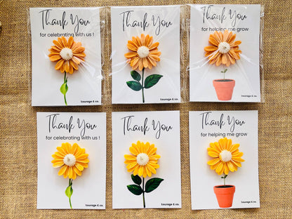 Kourage & co | Daisy Candle Thank you Card | Yellow Daisy - Japanese Honeysuckle