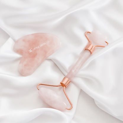 The Little Oasis Bath Co. | Rose Quartz Facial Roller & Gua Sha Set