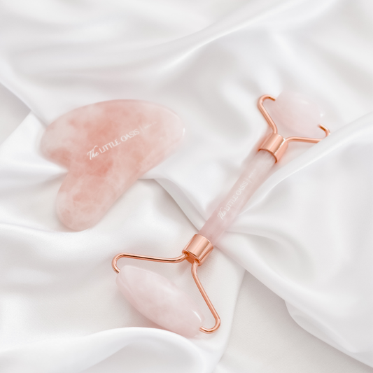 The Little Oasis Bath Co. | Rose Quartz Facial Roller & Gua Sha Set
