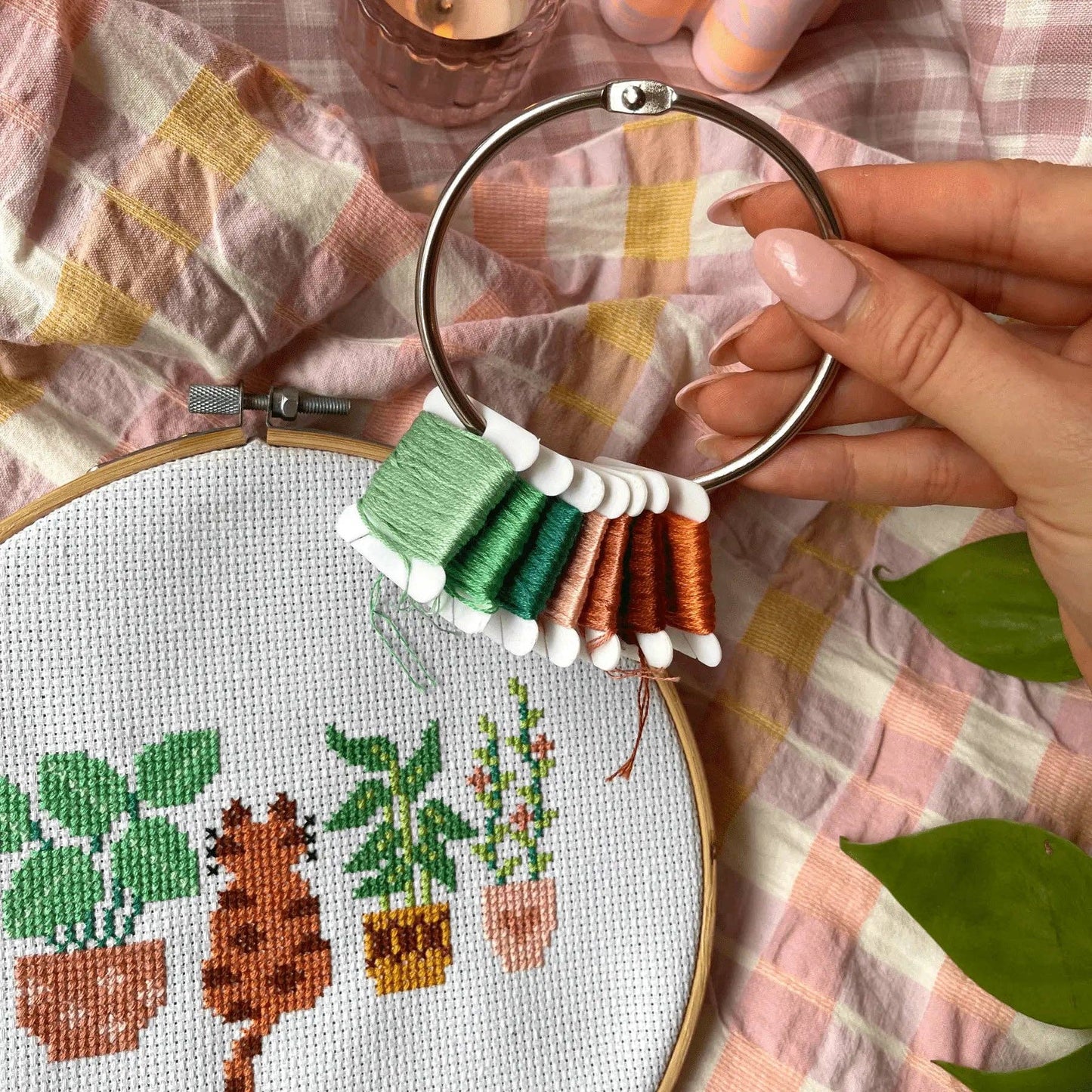 Cat Amongst the Pot Plants | Cross Stitch Kit