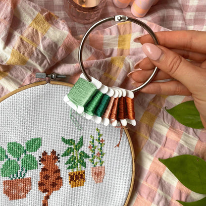 Cat Amongst the Pot Plants | Cross Stitch Kit