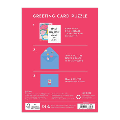 Patchwork with Busyfingers Blooms of Love greeting card puzzle with floral design and message space.