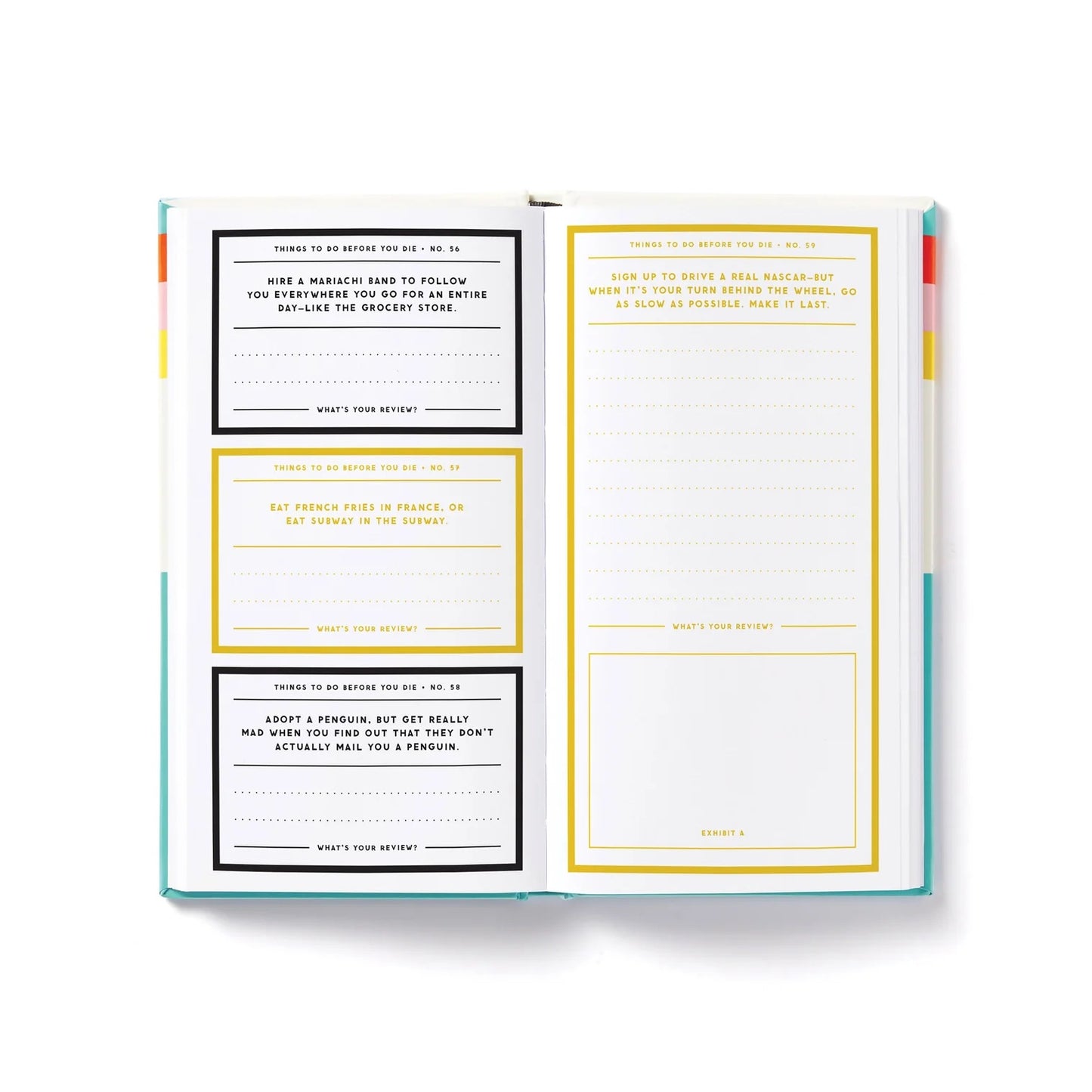 Patchwork with Busyfingers prompted journal with fun, unconventional life tasks. Features colorful tabs and 200 pages of prompts.
