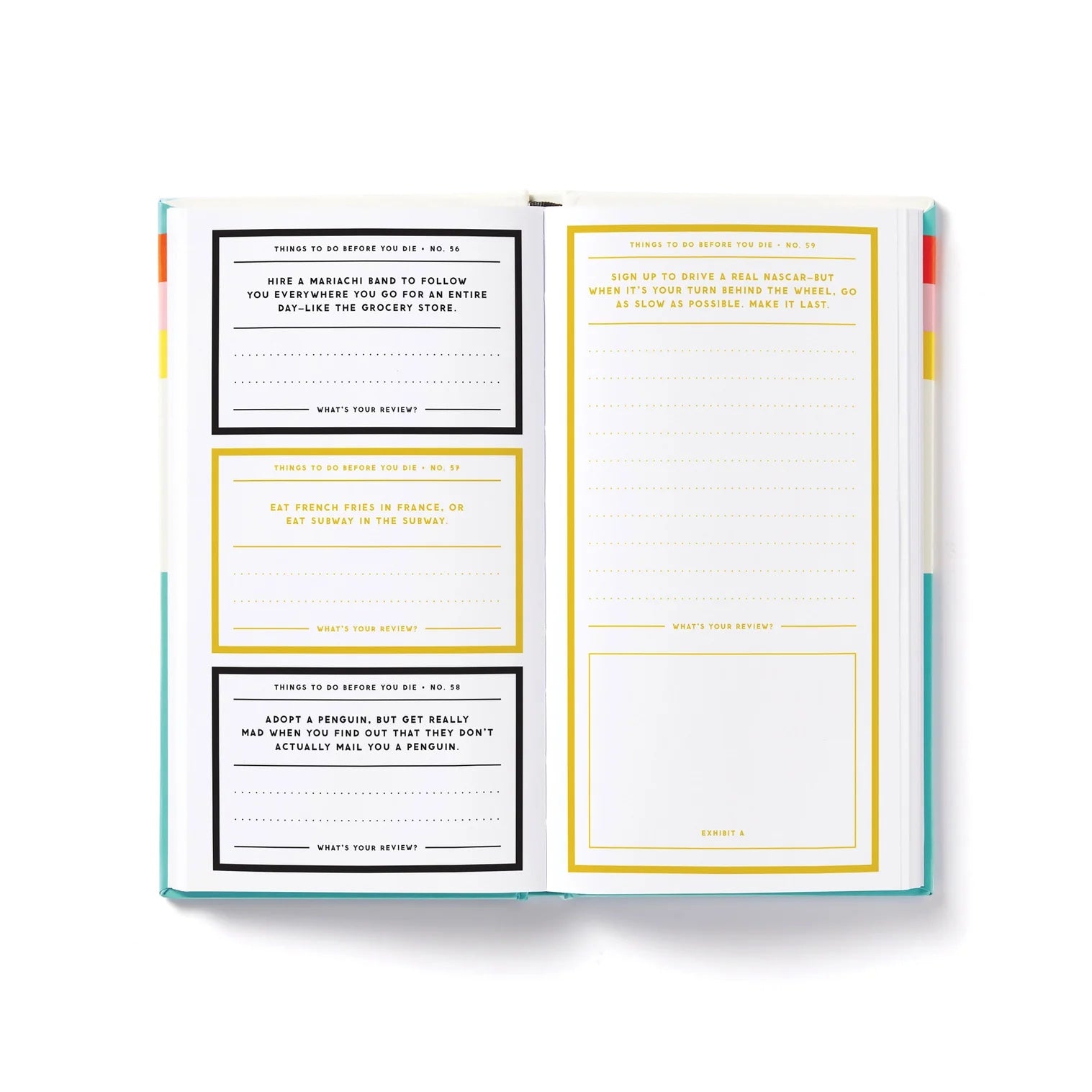 Patchwork with Busyfingers prompted journal with fun, unconventional life tasks. Features colorful tabs and 200 pages of prompts.