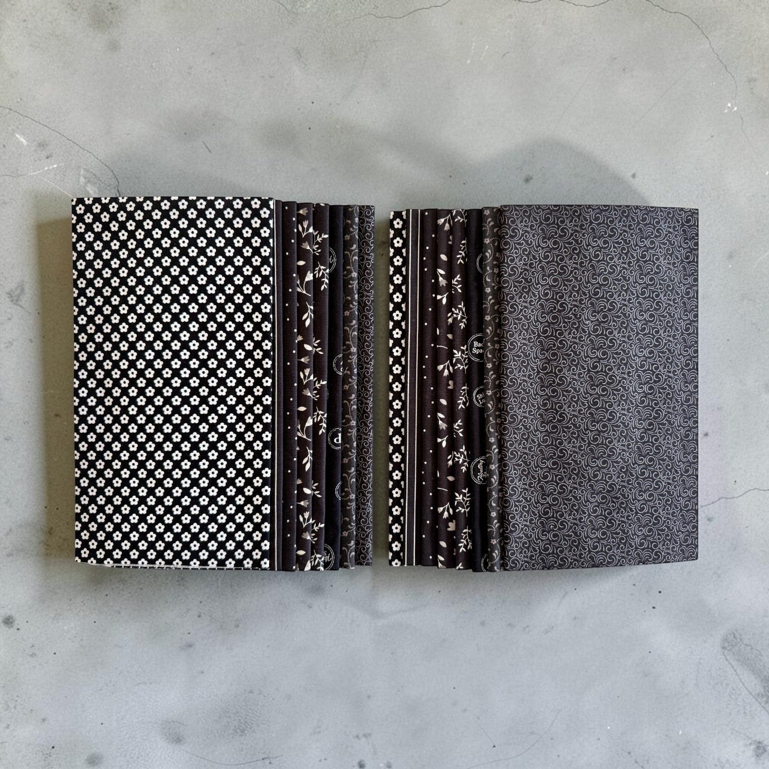 Patchwork with Busyfingers Classic Tuxedo fat eighth fabric pack featuring 8 assorted black and white cotton prints.