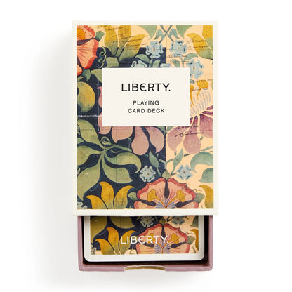 Patchwork with Busyfingers Liberty Archive playing card deck with floral pattern and archival notes.