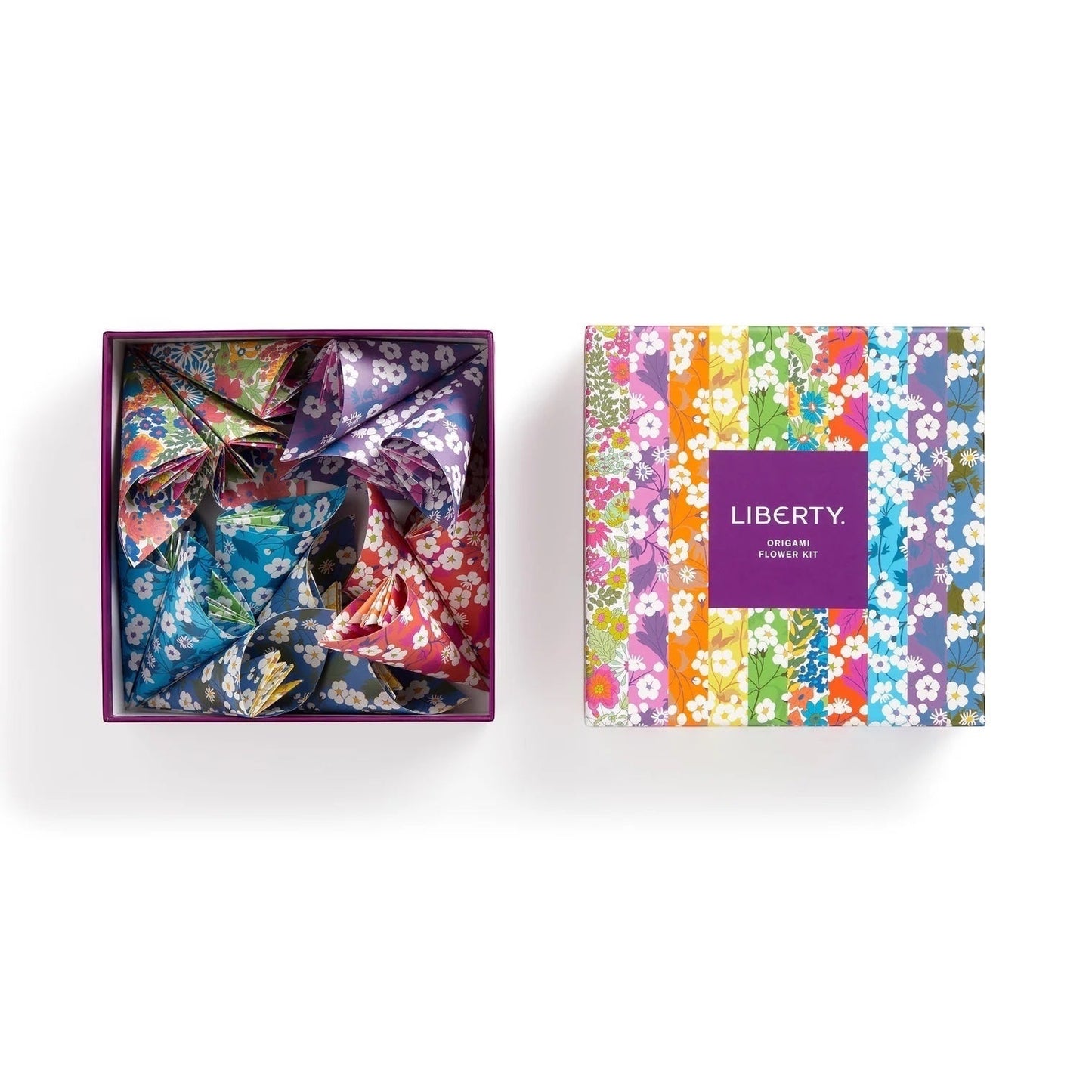 Patchwork with Busyfingers Liberty Classic Floral origami flower kit with 75 sheets of double-sided floral paper and instructions.