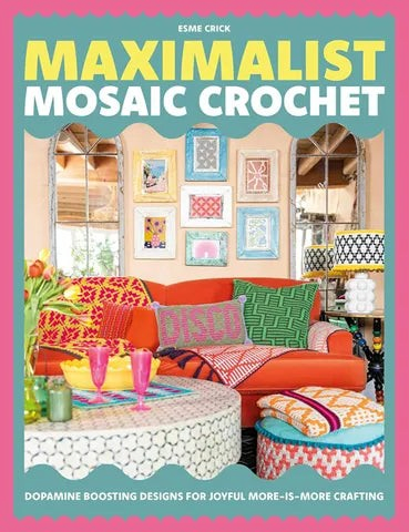 Patchwork with Busyfingers Maximalist Mosaic Crochet book cover featuring vibrant, colourful crochet home decor.